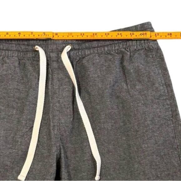 J. Crew Factory 9 Inch Blue Linen Cotton Drawstring Stadium Shorts. Large. - Picture 4 of 7